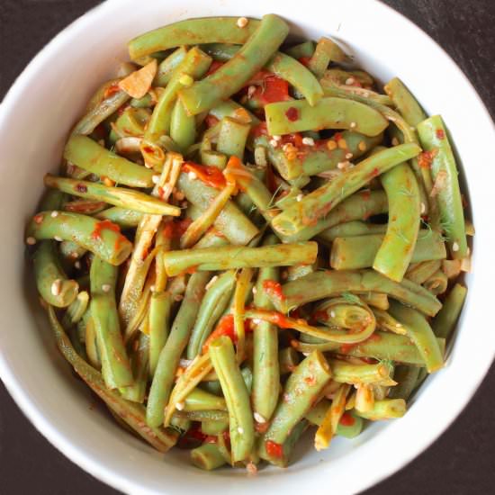 Green Beand and Okra with Dill