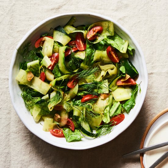 Greek Ribboned Cucumber Salad