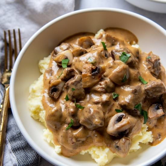 Instant Pot Beef Stroganoff
