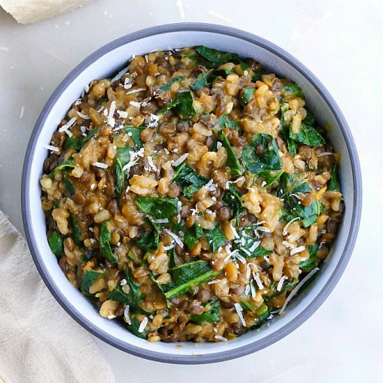 Lentil Risotto with Collard Greens