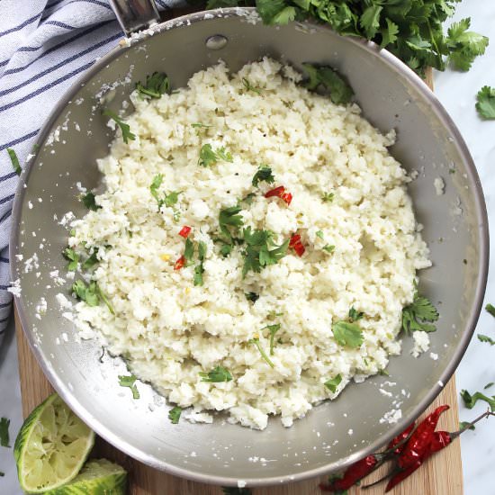 Lime and Coconut Cauliflower Rice