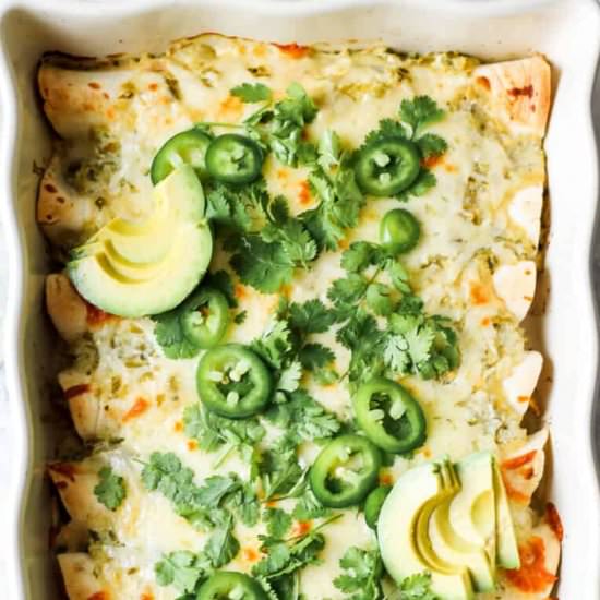 Green Chile Chicken Enchiladas!