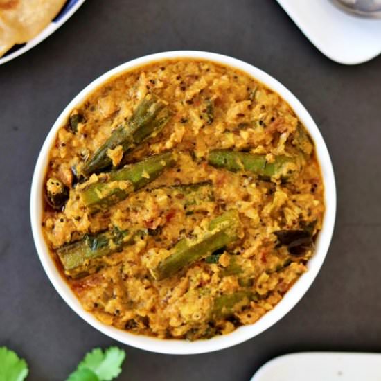 bhindi masala gravy/ okra curry