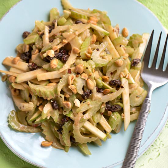 Ants Off a Log Salad (Celery Slaw)