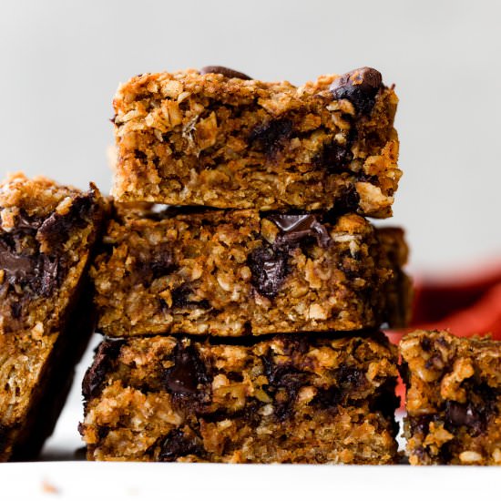 Pumpkin Chocolate Chip Oatmeal Bars