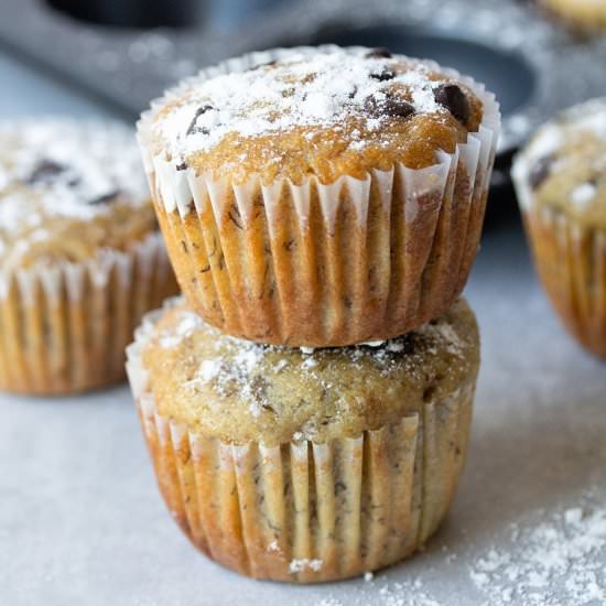 Easy Chocolate Chip Banana Muffins
