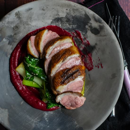 Duck, Asian Greens & Beet Ketchup