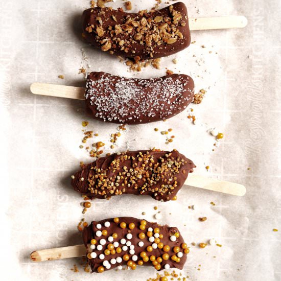 Chocolate Covered Frozen Bananas