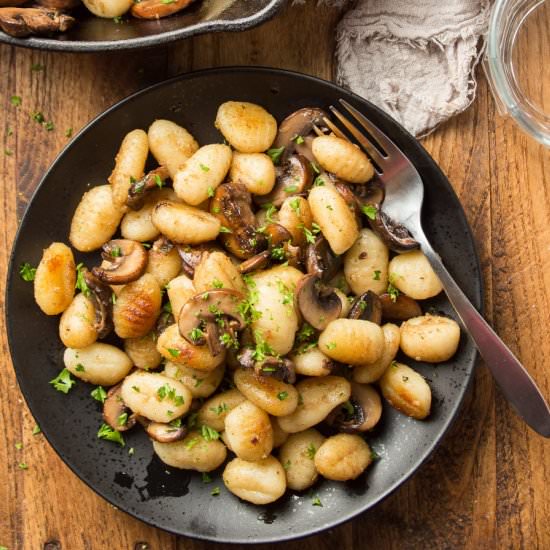 Fried Gnocchi with Mushrooms