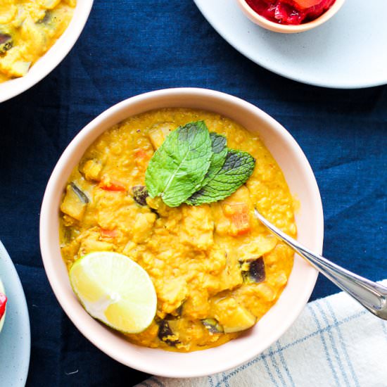 Eggplant Lentil Dhal