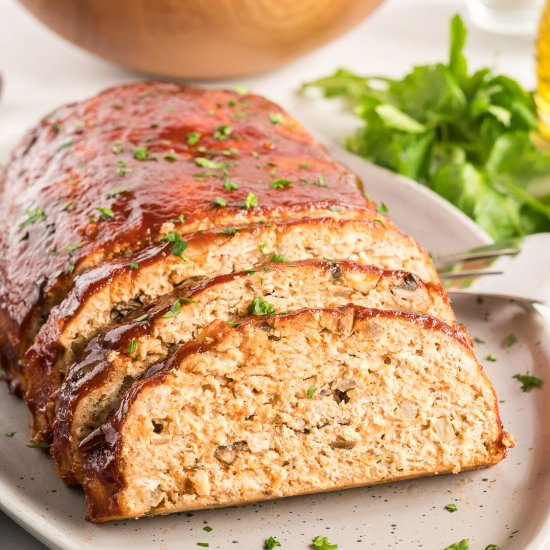 Turkey Meatloaf with BBQ Glaze