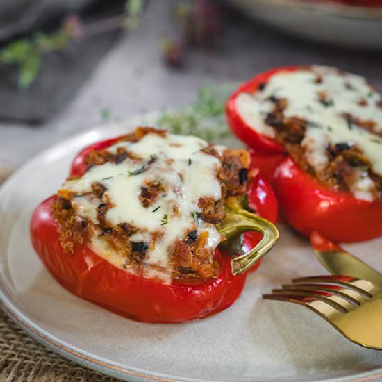 Quinoa and Mushroom Stuffed Peppers