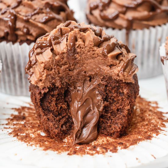 Gluten Free Nutella Filled Cupcakes