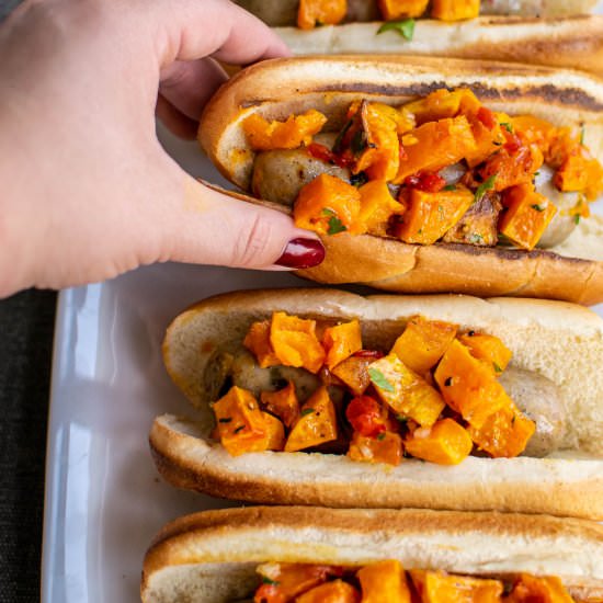Sausage with Butternut Relish