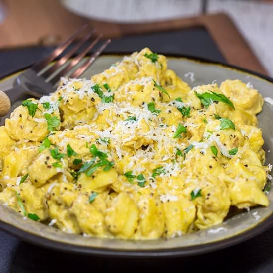 Tortellini with Pumpkin Alfredo