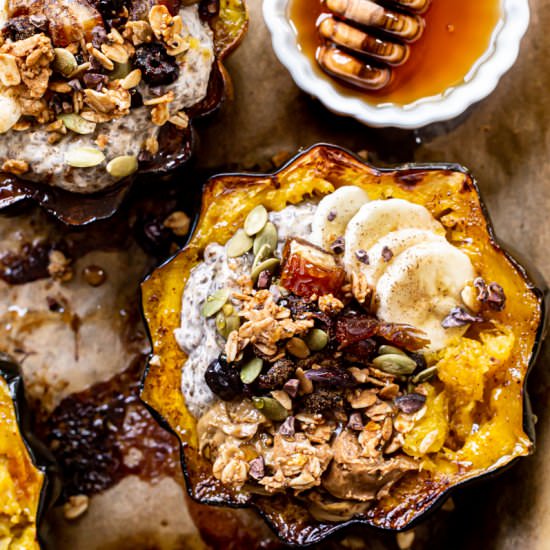Vegan Acorn Squash Breakfast Bowls