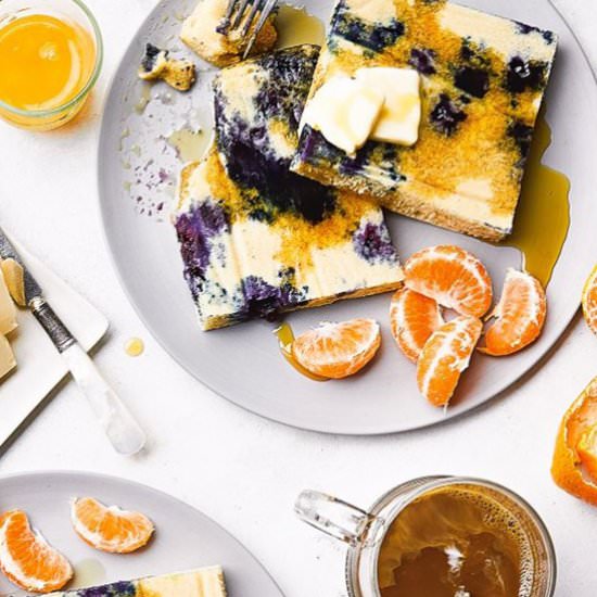 Lemon Blueberry Sheet Pan Pancakes