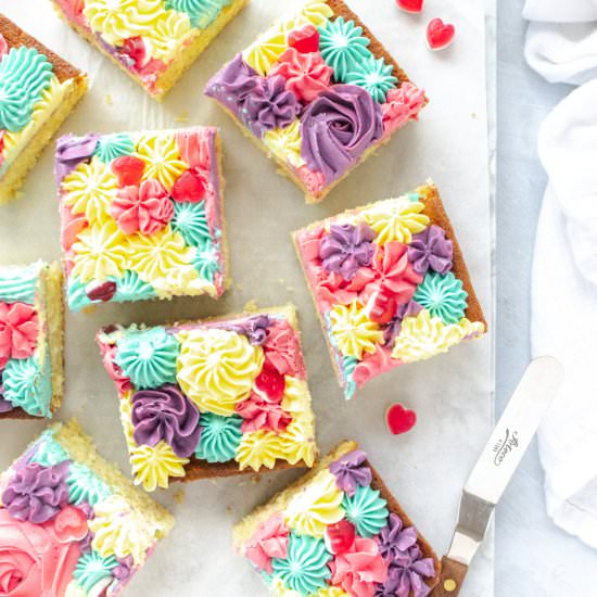 vanilla tray bake cake