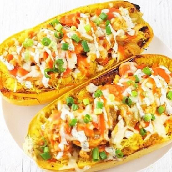 buffalo chicken spaghetti squash