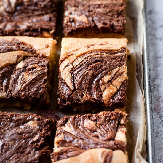 Easy Fudgy Nutella Blondies