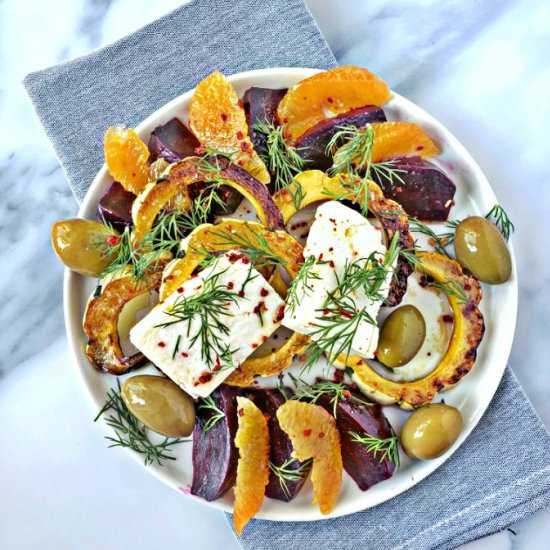 Delicata Squash, Beets & Feta Salad