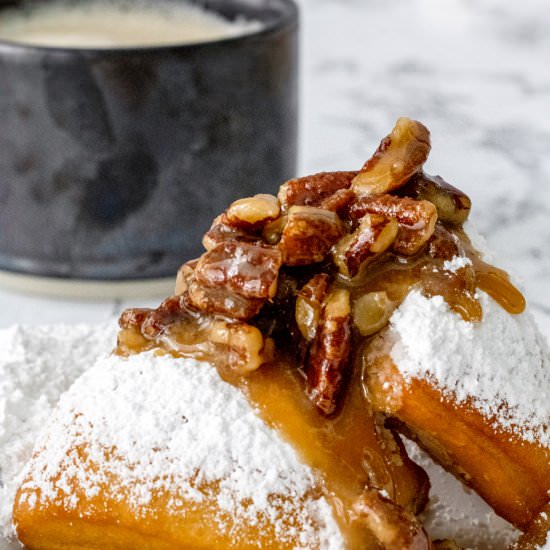 Beignets with Pecan Praline Sauce