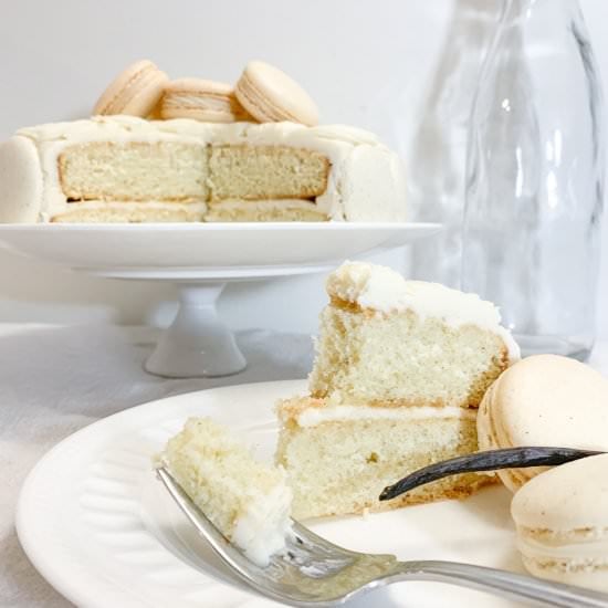 Frosted Vanilla Bean Layer Cake