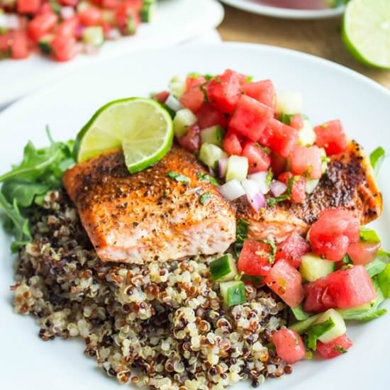 Roasted Salmon w/ Watermelon Salsa