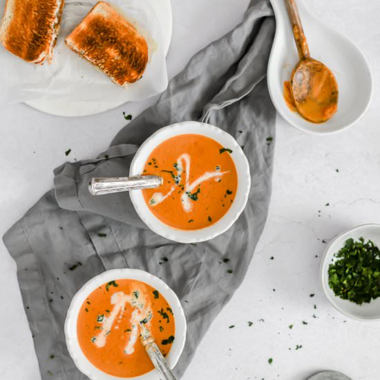 Creamy Butternut Squash Tomato Soup