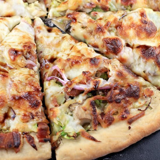 Brussels Sprouts and Bacon Pizza