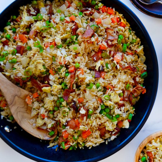 One-Pan Bacon and Egg Fried Rice