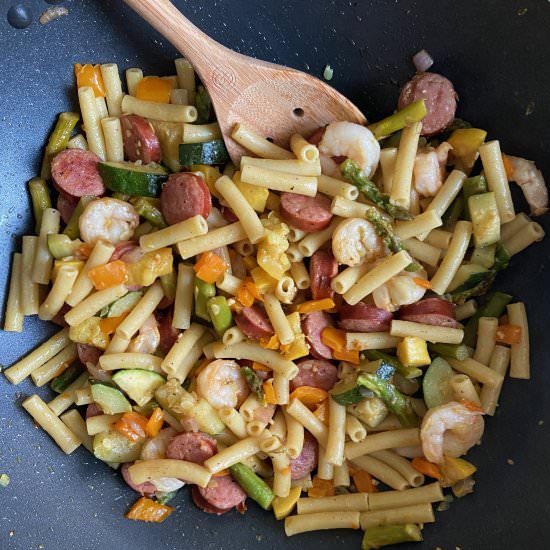 Shrimp and Sausage with Veggies