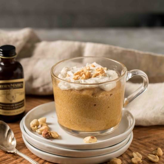 Quick peanut butter mug cake