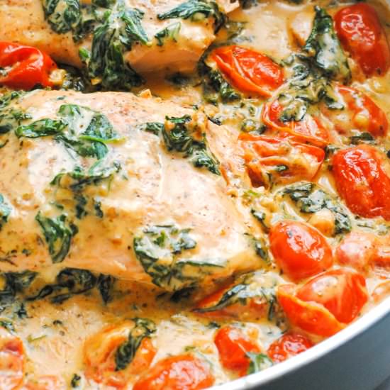 Creamy Garlic Spinach Salmon