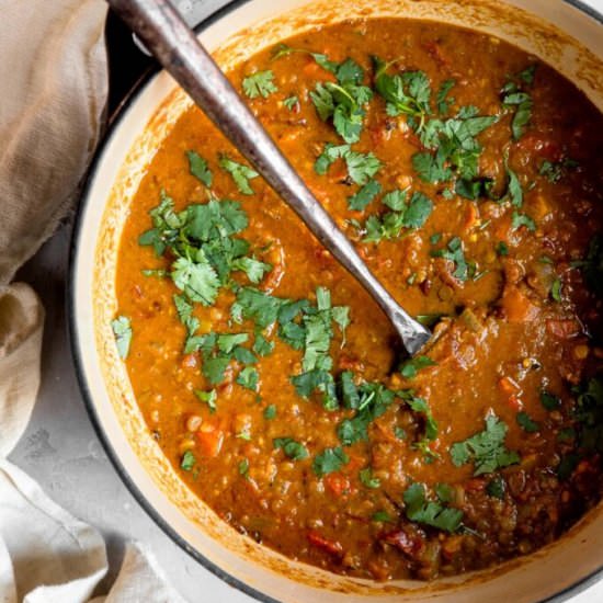 Vegan Coconut Curry Lentil Soup
