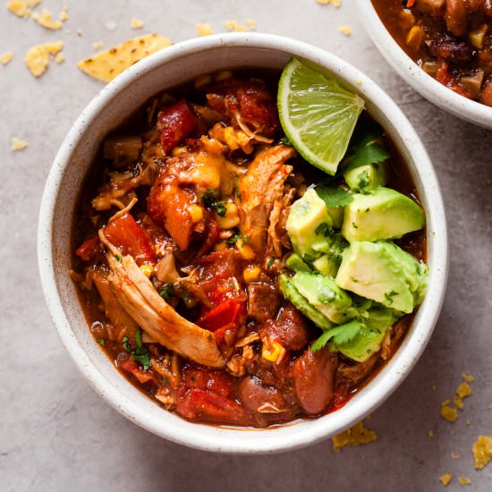Chunky Shredded Chicken Chili
