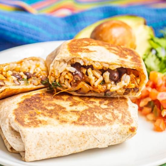 Bean and rice burritos