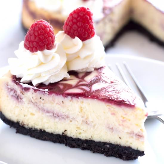 White Chocolate Raspberry Cheesecake