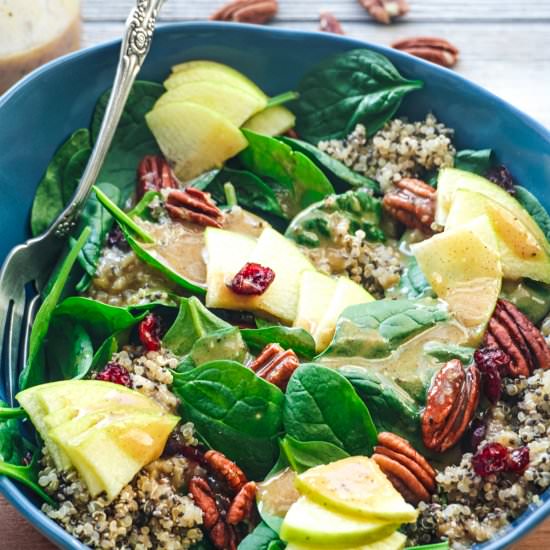 Fall Salad with Warm Nutty Dressing