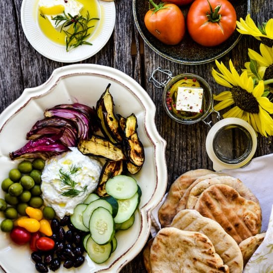 Marinated Feta Cheese and Tzatziki