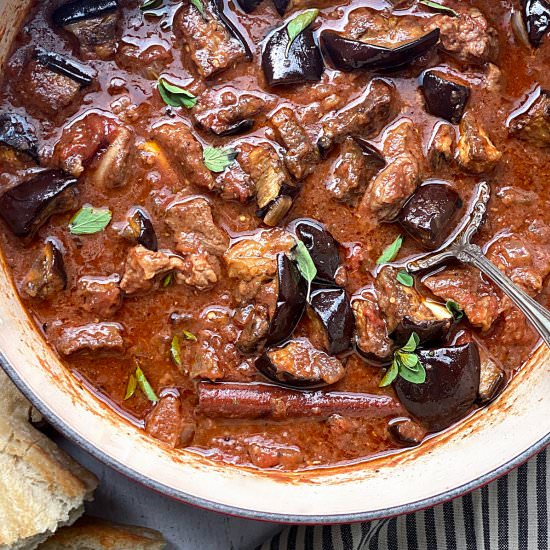 Old Fashioned Beef Stew With Eggplant