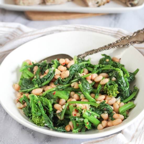 Sauteed Broccoli Rabe with Beans