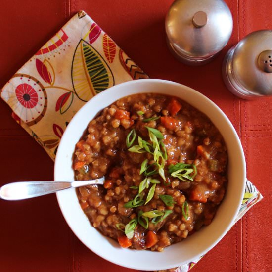 Slow Cooker Beef and Farro Soup