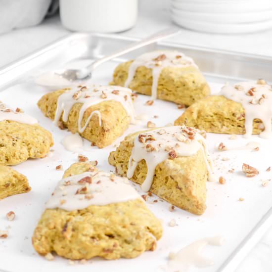Glazed Pumpkin Pecan Scones