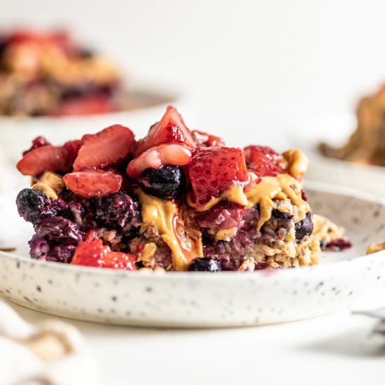 Baked Berry Protein Oatmeal