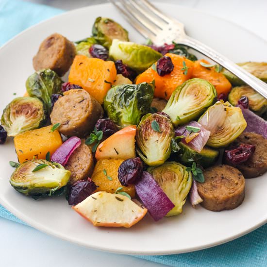 Vegetarian Sausage Sheet Pan Dinner