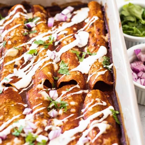 Sweet Po & Black Bean Enchiladas