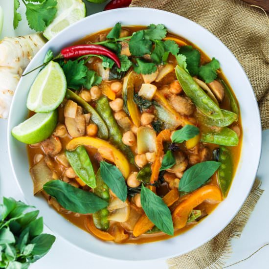 Vegan Thai Red Curry with Chickpeas