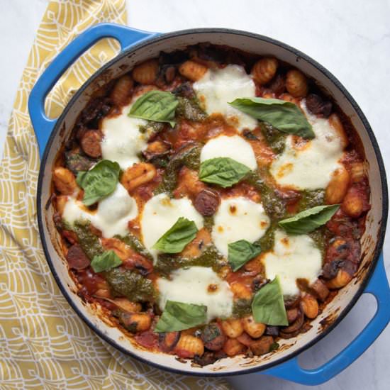 Sausage and Mushroom Baked Gnocchi