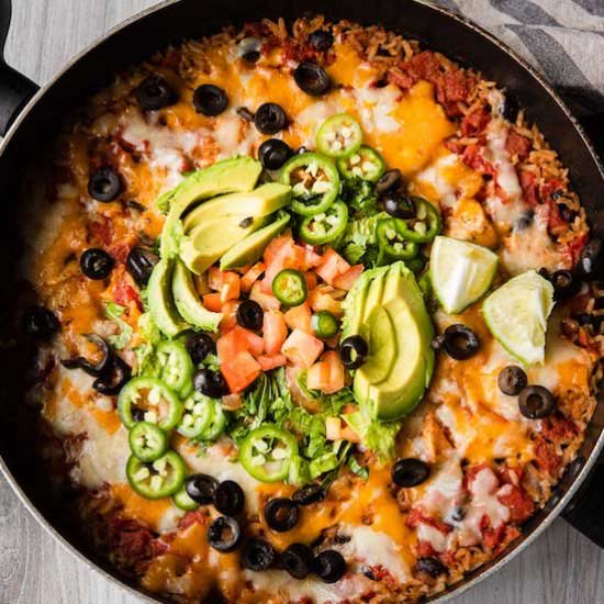 One Pan Chicken Burrito Bowl